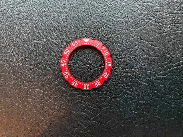 TAG Heuer Red, White 34mm Black Green Midsize Bezel For Vintage Watches.