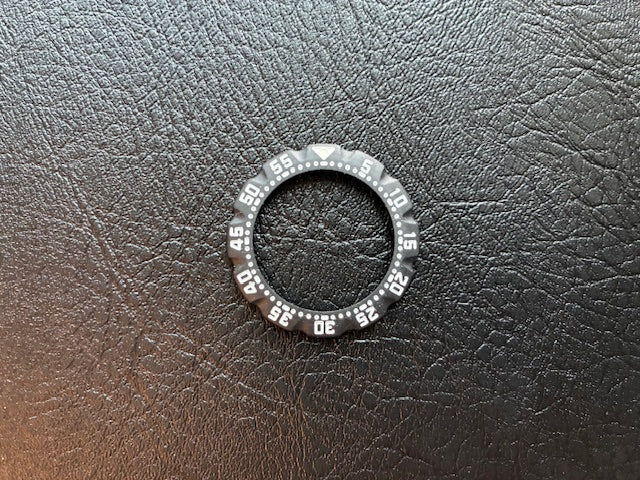 TAG Heuer WA1218 34mm Black, White Midsize Bezel For Vintage Watches.