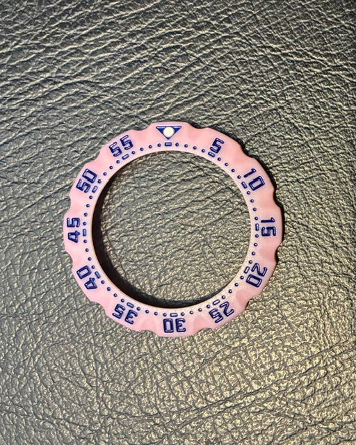 TAG Heuer Pink, Dark Blue 34mm Midsize Bezel For Vintage Watches.