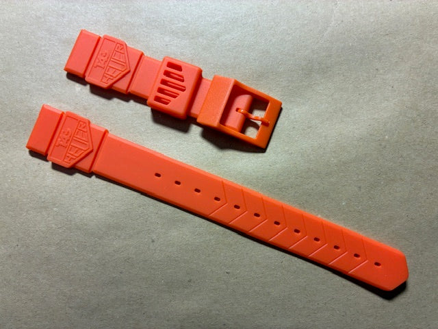 TAG Heuer 18mm Formula 1 Orange Rubber Replacement Strap for Mid-Size Watches.