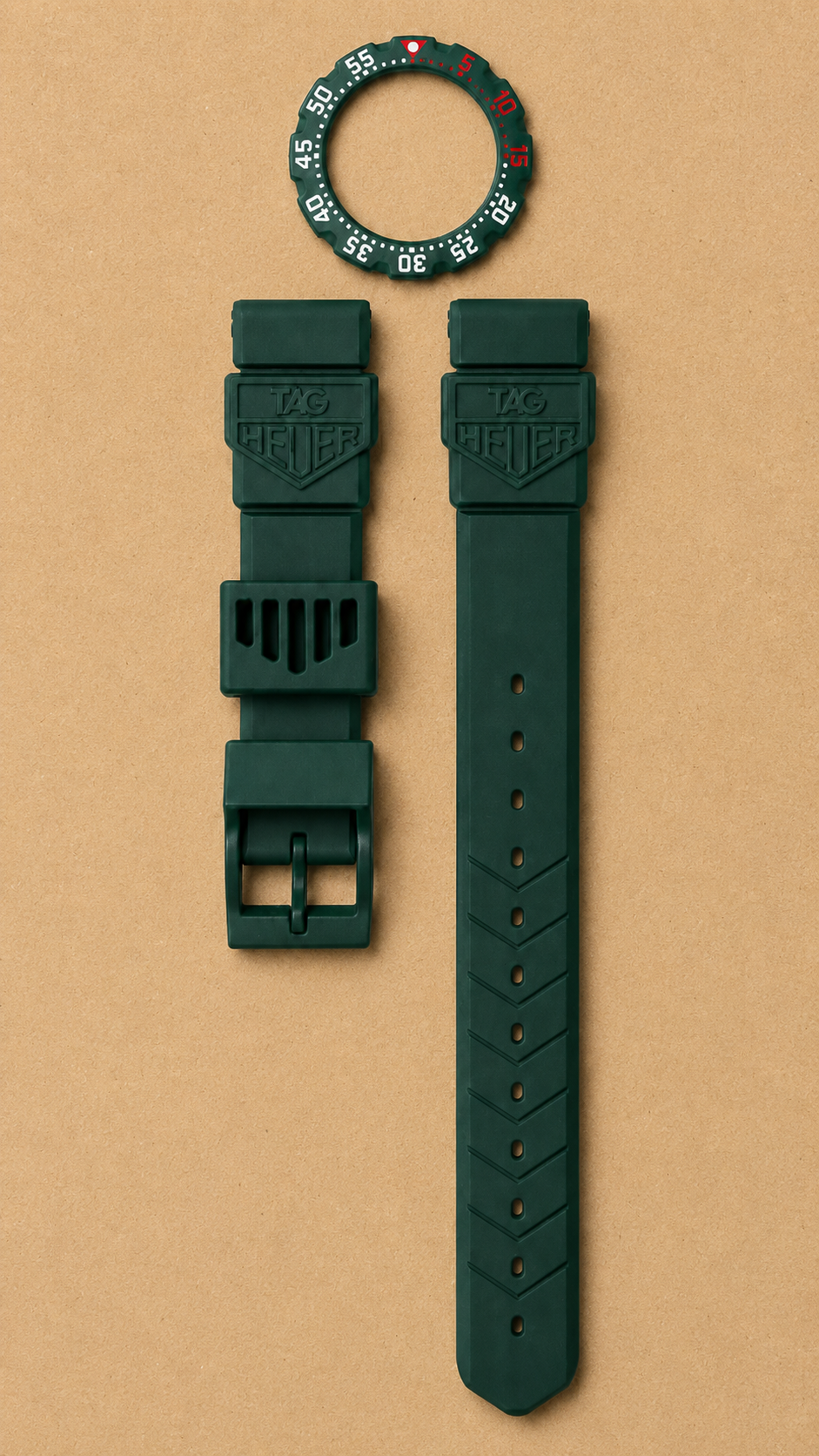 TAG Heuer Formula 1 Classic Dark Green vintage midsize bezel and strap set WA1210 to WA1219