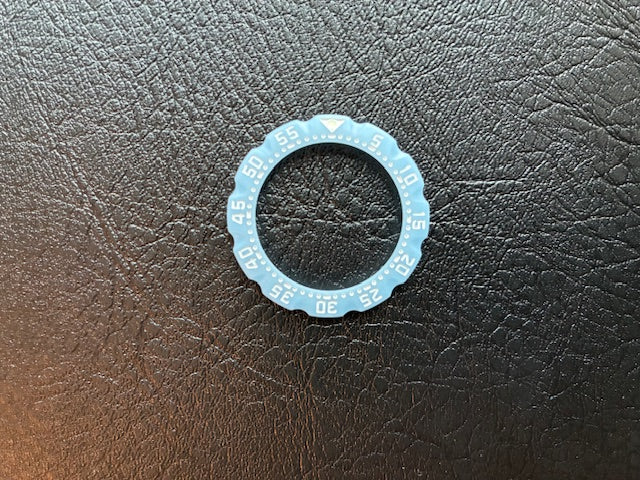 TAG Heuer Baby Blue, White 34mm Black Green Midsize Bezel For Vintage Watches.