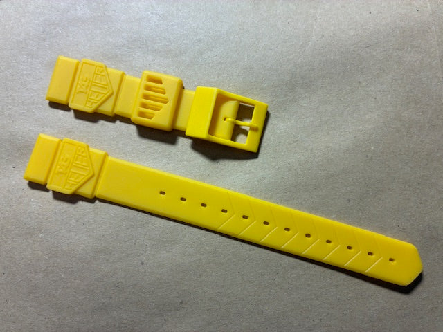 TAG Heuer 18mm Formula 1 Yellow Rubber Replacement Strap for Mid-Size Watches.