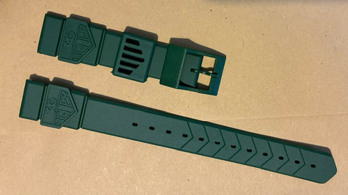 TAG Heuer Formula 1 18mm classic green rubber replacement strap for vintage midsize watches
